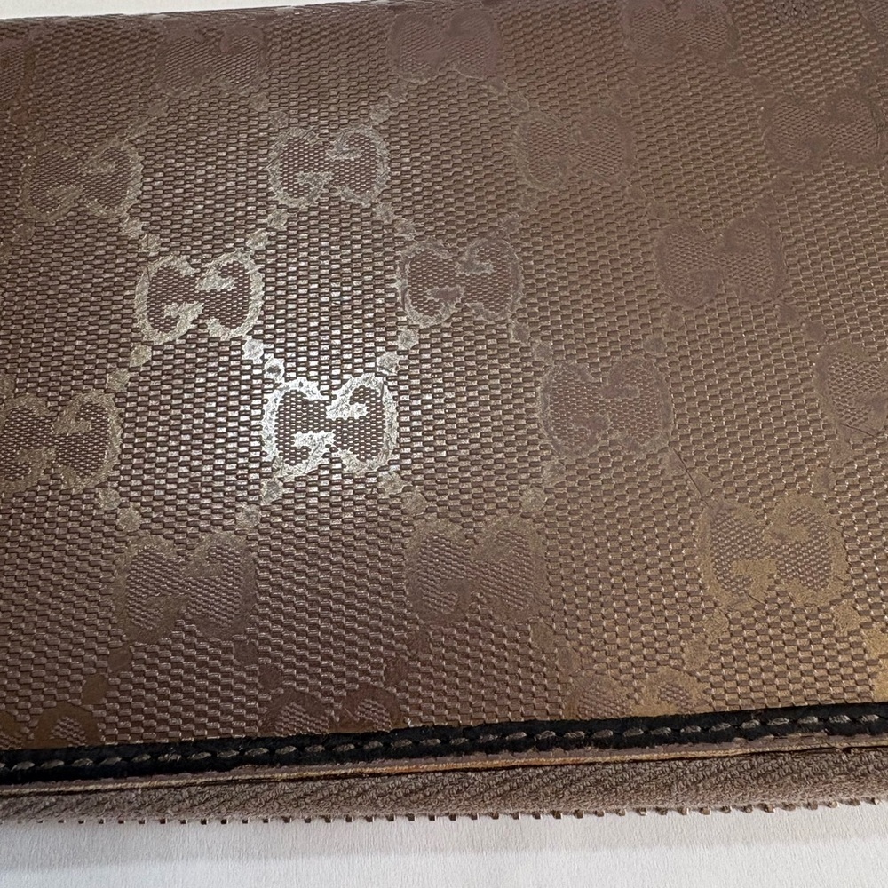 Gucci Taupe Zip-Around monogram long  Wallet - Picture 3 of 15